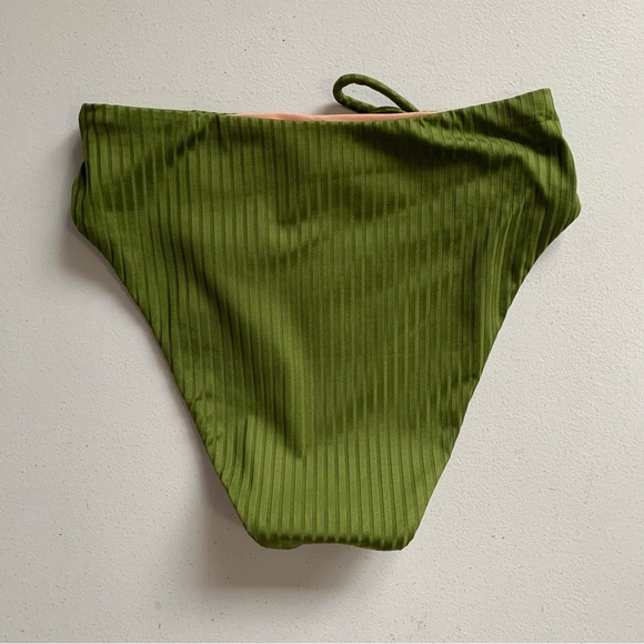 J Crew Size Small Wide-Rib High-Rise Bikini Bottom in Canteen Green NWT - Picture 4 of 12